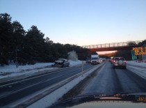 Rte 6 Divided Hwy Car Smached